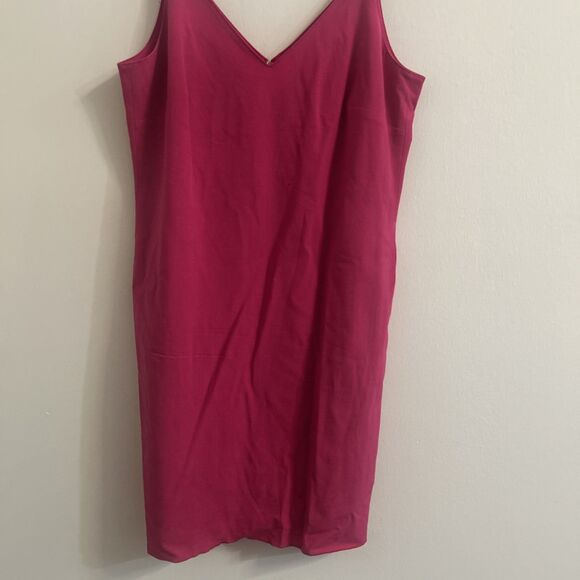 Worth New York Fuscia Wool Blend Slip Dress V-Neck Stretch Size 4 - Picture 4 of 16